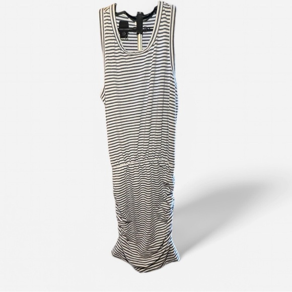 Sundry by Anthropologie Striped Sleeveless Racerback Ruched Skirt Mini Dress - Picture 1 of 3